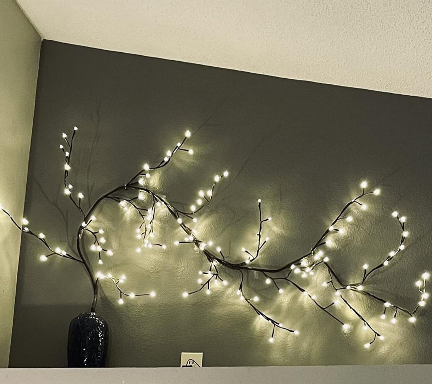 Vines for Home Decor with Remote Control On/Off Timmer Dim,7.5Ft Christmas Decorations Artificial Tree Branches with 144 LEDs Enchanted Willow Vine for Indoor Walls Bedroom Décor(1PCS)