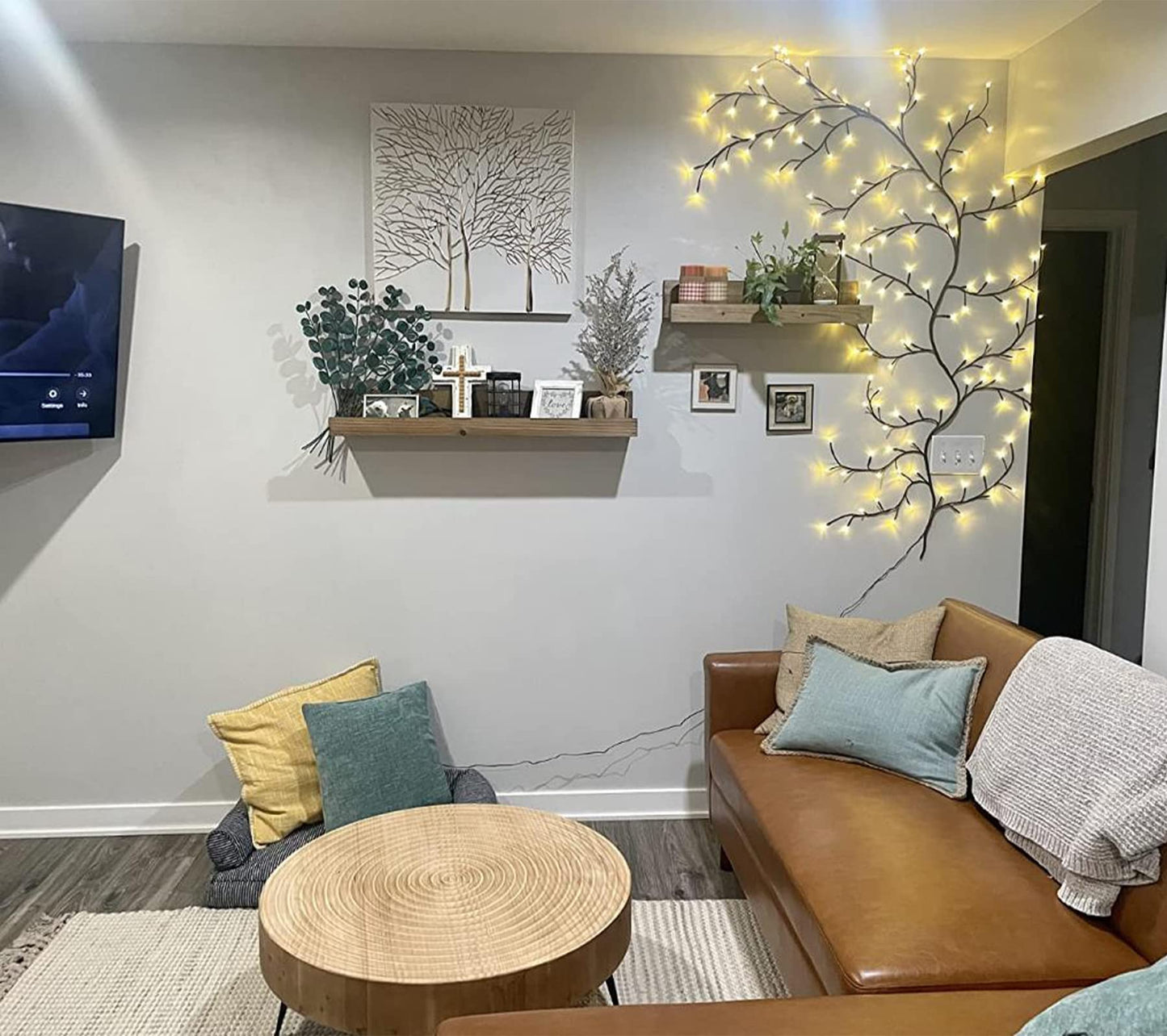 Vines for Home Decor with Remote Control On/Off Timmer Dim,7.5Ft Christmas Decorations Artificial Tree Branches with 144 LEDs Enchanted Willow Vine for Indoor Walls Bedroom Décor(1PCS)