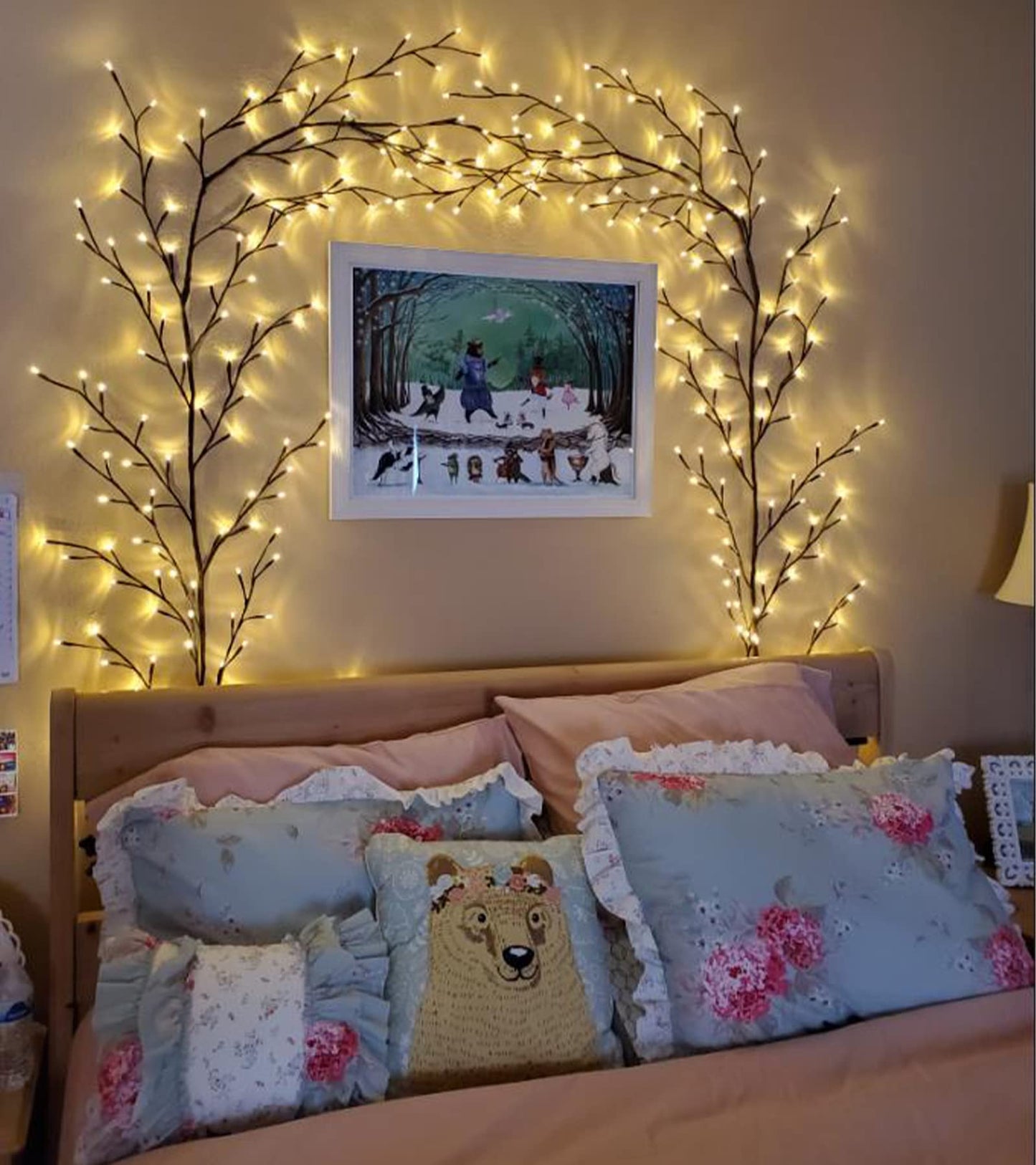 Vines for Home Decor with Remote Control On/Off Timmer Dim,7.5Ft Christmas Decorations Artificial Tree Branches with 144 LEDs Enchanted Willow Vine for Indoor Walls Bedroom Décor(1PCS)