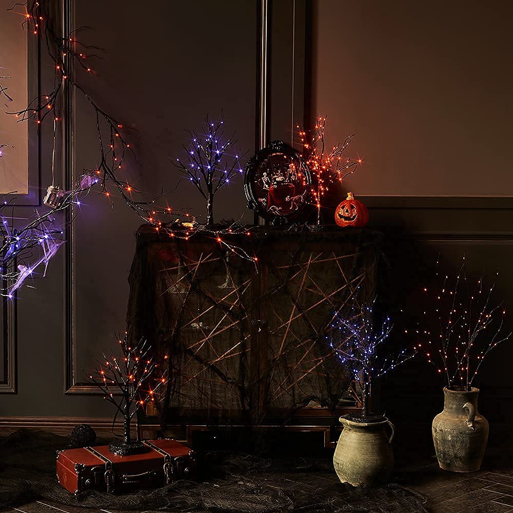 Hairui Lighted Artificial Eucalyptus Garland 6FT 96 LED Battery Operated Faux Vine Lights with Timer for Spring Wedding Backdrop Wall Decor