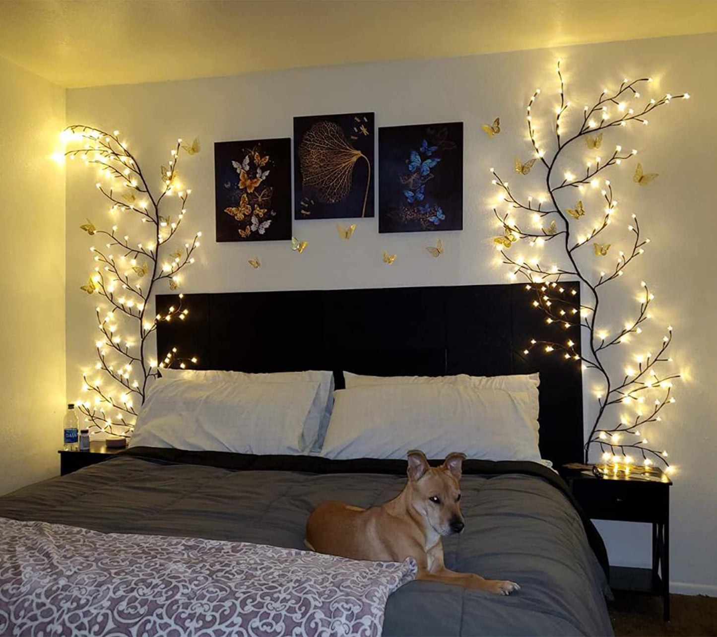 Vines for Home Decor with Remote Control On/Off Timmer Dim,7.5Ft Christmas Decorations Artificial Tree Branches with 144 LEDs Enchanted Willow Vine for Indoor Walls Bedroom Décor(1PCS)