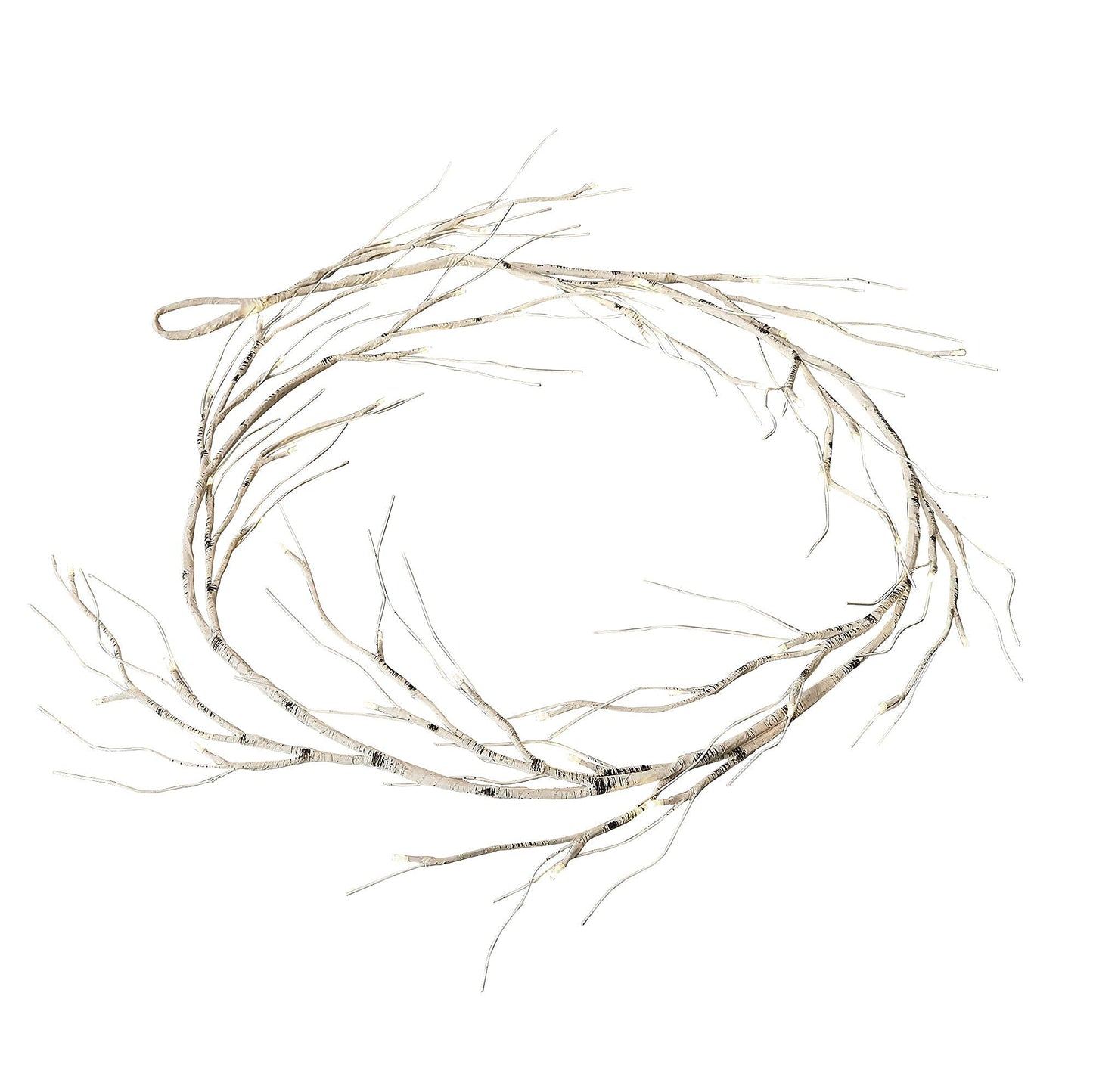 Hairui Lighted Artificial Eucalyptus Garland 6FT 96 LED Battery Operated Faux Vine Lights with Timer for Spring Wedding Backdrop Wall Decor