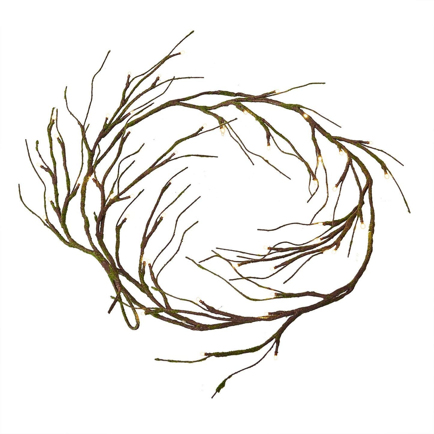 Hairui Lighted Artificial Eucalyptus Garland 6FT 96 LED Battery Operated Faux Vine Lights with Timer for Spring Wedding Backdrop Wall Decor