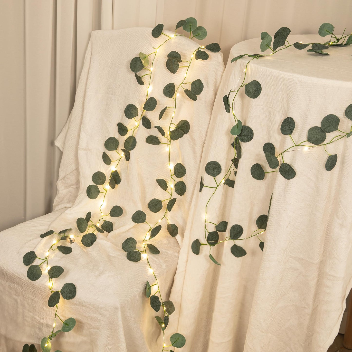 33 Ft Vine with Pothos String Lights Battery Operated, 8 Flashing Model Waterproof 100 LEDs Artifical Ivy Leaves Vine String Light for Garland Bedroom Wedding Party Holiday Patio Decor